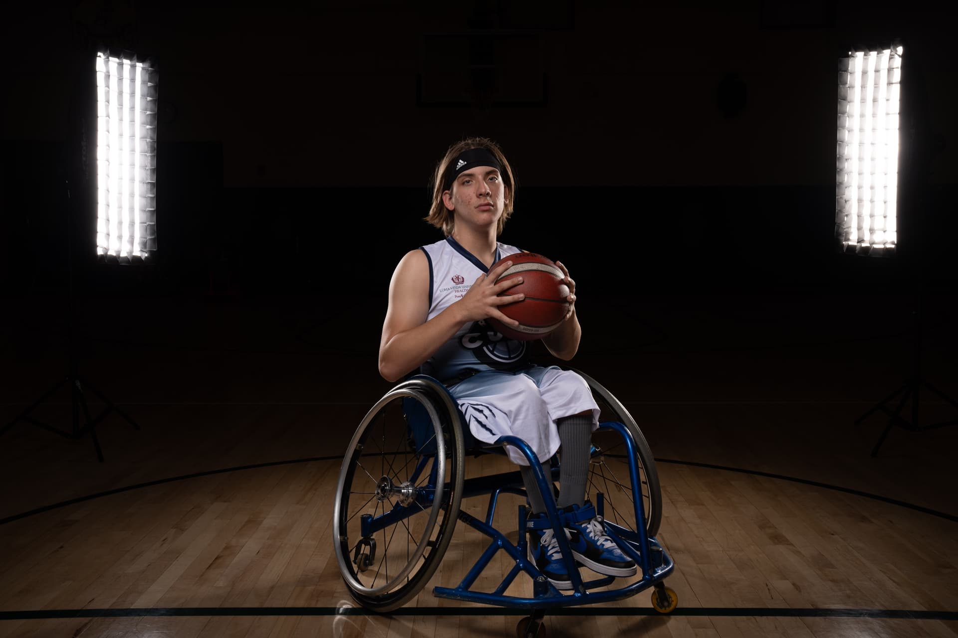 Jeremy Miller in wheelchair basketball uniform